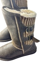 Bear Paw Brown Calf High Fur Snow Winter Boots With Back Detail Size 8