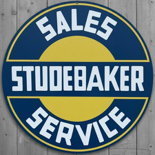 Studebaker Sales & Service 8" Diameter Novelty Metal Sign Made In USA New!
