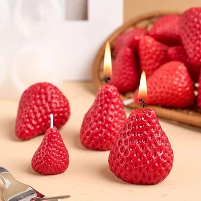 3D Strawberry Silicone Candle Mold DIY Aromatherapy Wax Mould for Home Decor