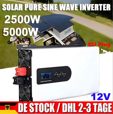 2500W 5000W Max 12V - 230V Reiner Sinus Spannungswandler Wechselrichter DE STOCK