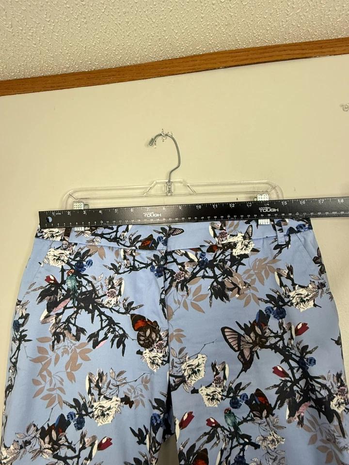 J. Pantalones al tobillo Crew para mujer florales ajustados elásticos azules talla 8 preppy femeninos Foto 4 de 4