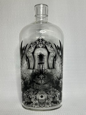 LTD Edition Bulleit Bourbon Frontier Whiskey Bottle Tattoo Artist Jess Mascetti