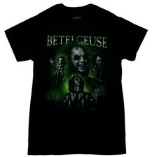 Beetlejuice New Adult T-Shirt - Betelgeuse Four Poses in Green Glow