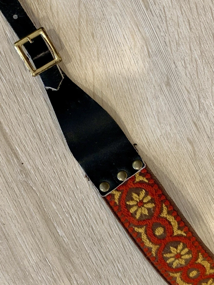 Correa de guitarra tejida Ventura Bruno & Son rara de colección hecha en EE. UU. Foto 2 de 2