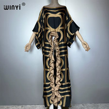 Super High Fork Sexy Evening Dress Abaya Dubai Luxury Female Loose Print Loose L