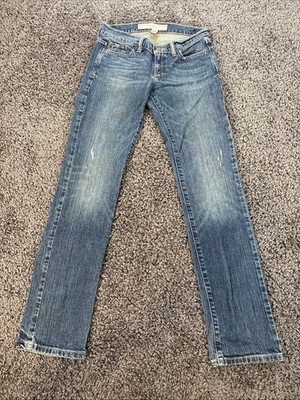 VTG Abercrombie Fitch Erin Jeans Womens Size 2s Blue Straight Leg 28x30 Y2K
