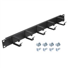 1 Pack 1U 19 Inch 5 D-Rings Cable Manager Horizontal Rack Mount Wire Management