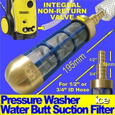 PRESSURE WASHER JET WASH WATER BUTT BOWSER TANK NON-RETURN VALVE SUCTION FILTER