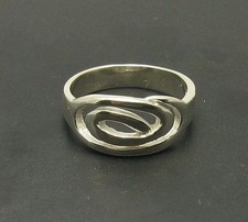 Anello elegante vero argento sterling spirale punzonato massiccio 925 fatto a mano