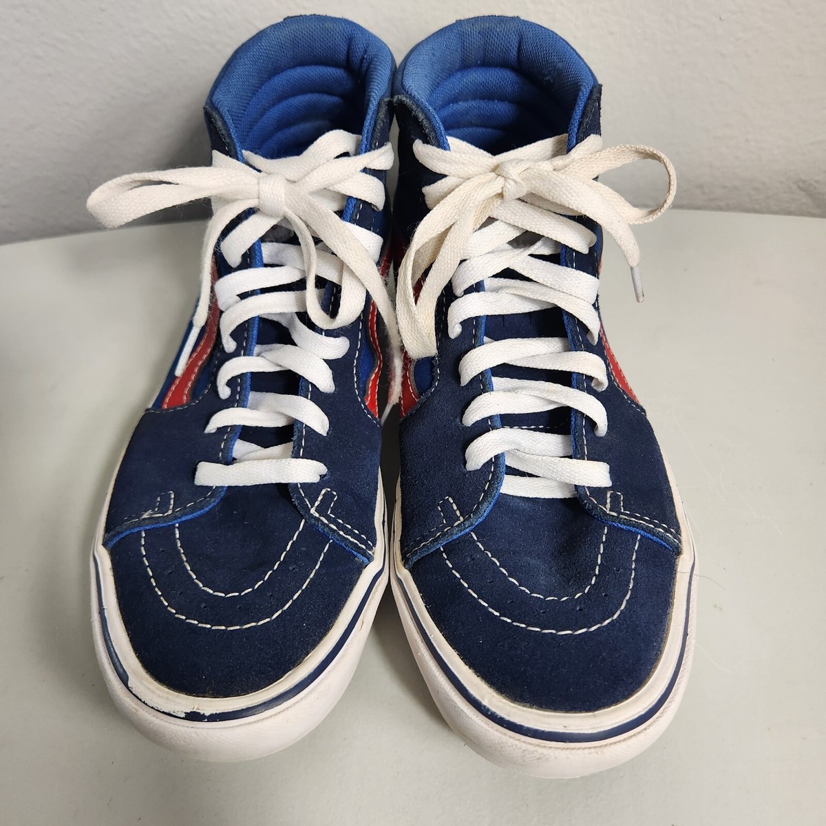 VANS SK8-Hi Comfycush Tri Tone Navy, Blue, Red Skate Shoes-Mens 7 