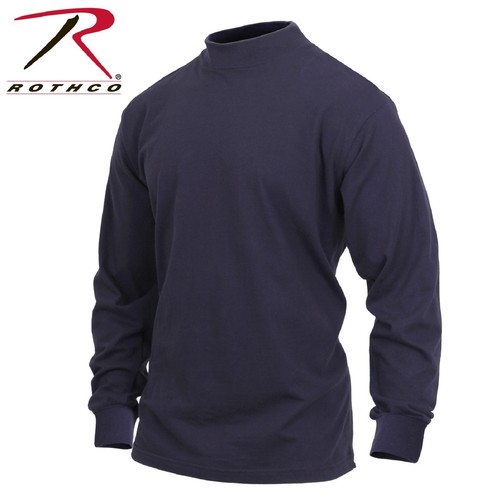 Dark Navy Blue Mock Turtleneck - Mens 