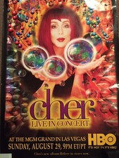 CHER "HBO LIVE IN CONCERT" 1999 RARE ORIGINAL PRINT PROMO POSTER AD 39 x 27