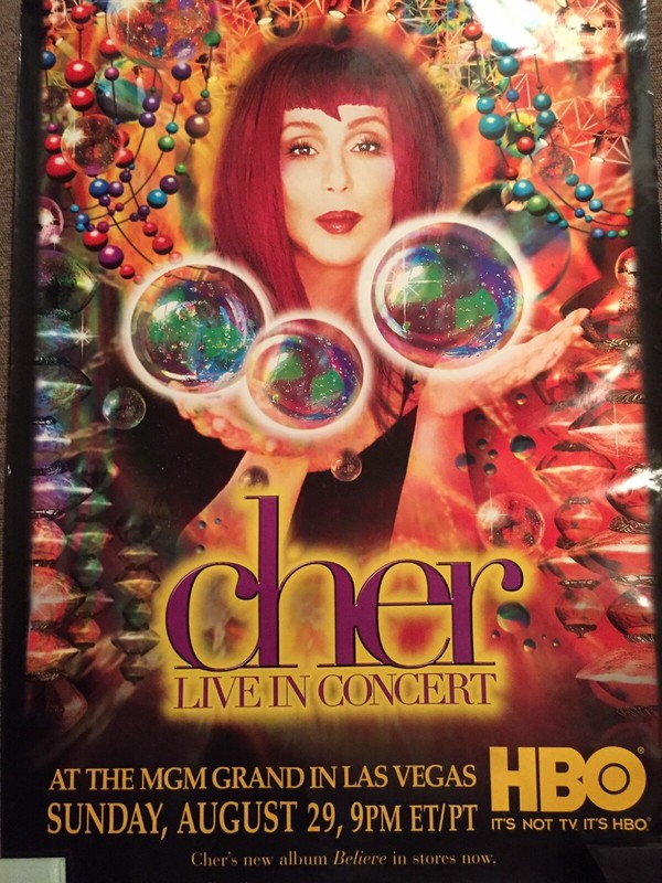 CHER  "HBO LIVE IN CONCERT" 1999  RARE ORIGINAL PRINT PROMO POSTER AD 39 x 27