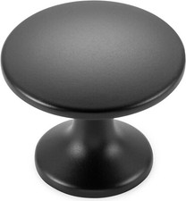 10 PCS Round Cabinet Knob Black Pull Handle Dia. 30mm / 1.2 Inch Drawer Pulls
