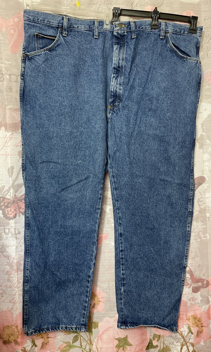 WRANGLER Denim Blue Jeans Mens 50x30 Dark Wash Straight Leg