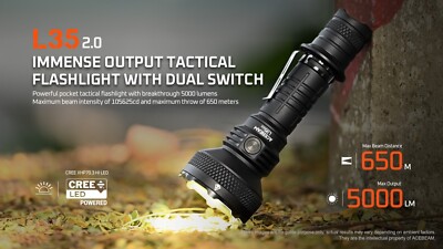 ACEBEAM L35 2.0 懐中電灯 5000ルーメン 高輝度 650M L35 2.0 Brightest Duty Flashlight|Acebeam® Official Store |High