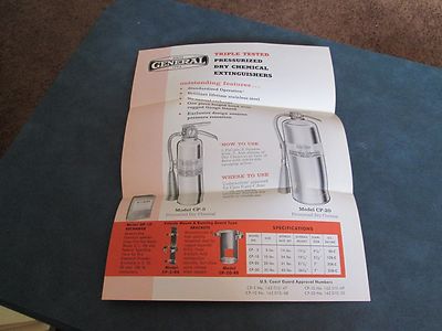 GENERAL FIRE EXTINGUISHER BROCHURE ***VINTAGE