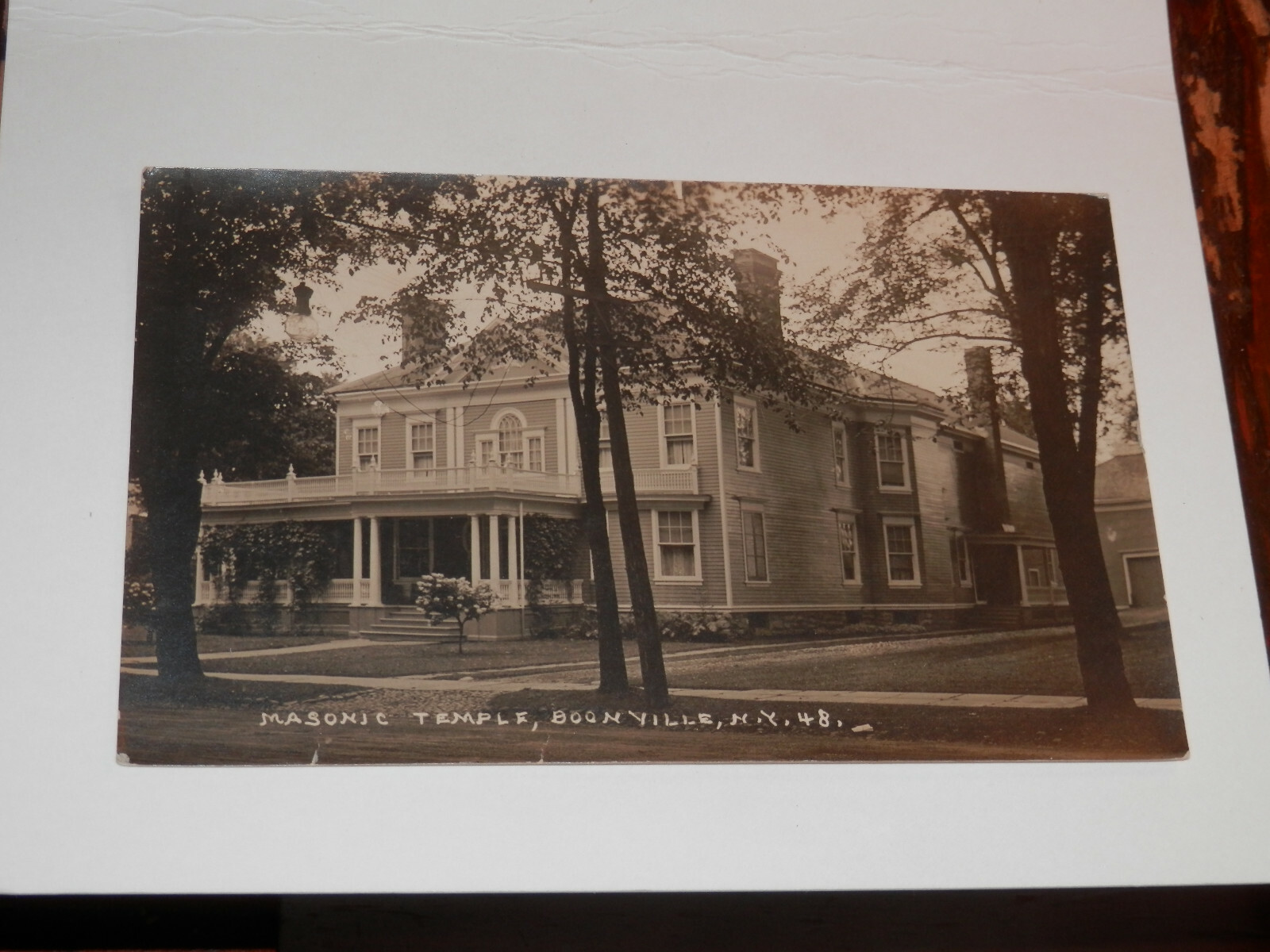 BOONVILLE NY OLD REAL PHOTO POSTCARD MASONIC TEMPLE ONEIDA COUNTY