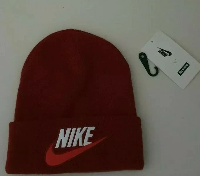 FW18 Supreme x Nike burgundy beanie New Hat