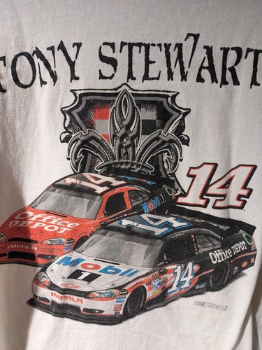 Vintage Y2K Tony Stewart Nascar Chase Authentic Racing White Large T-Shirt - Picture 2 of 10