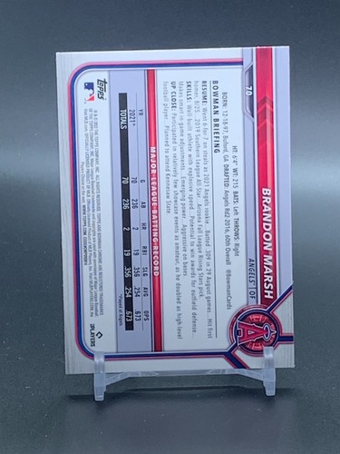 2022 Bowman Chrome Base Rookie #70 BRANDON MARSH Los Angeles Angels RC - Afbeelding 2 van 2