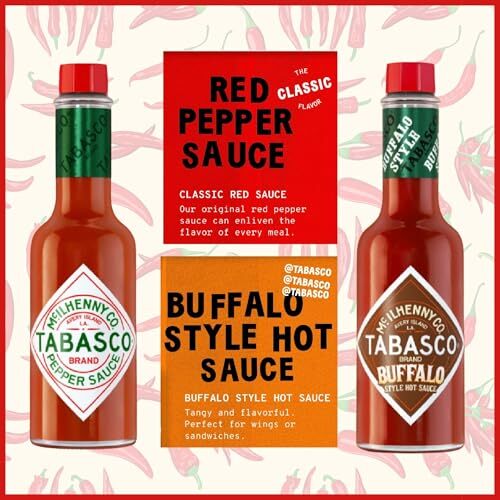 Tabasco Hot Sauce 6 Flavor Variety Gift Pack Bundle Full Size 5 Oz