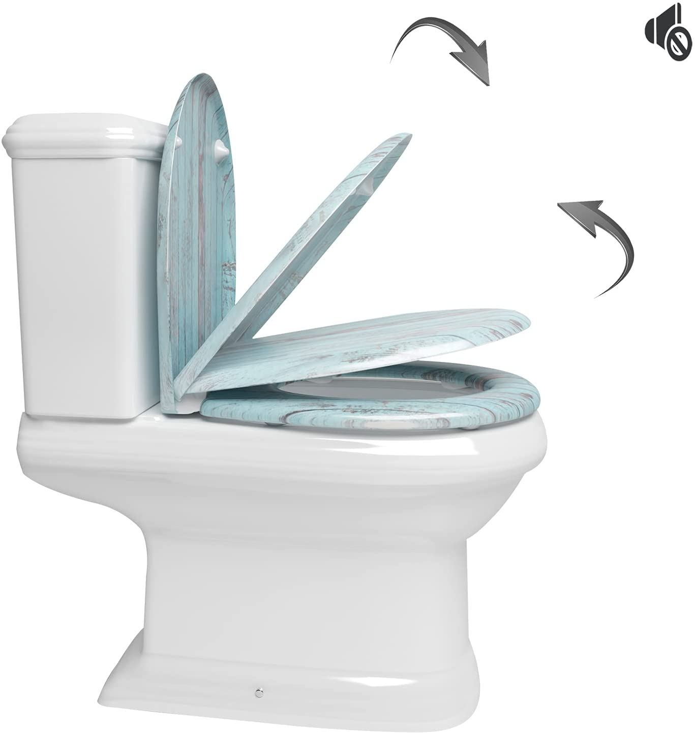 WOLTU Toilet Seat Soft Close Easy Cleaning Loo Seat with Adjustable