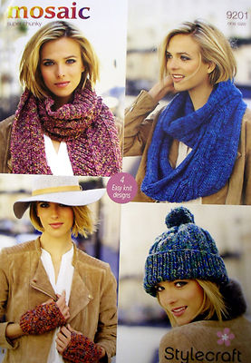 DAMEN HUT, SCHAL, SCHAL, FÄUSTLINGE - STYLECRAFT 9201, SUPER GROB, STRICKMUSTER