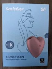 NEW Satisfyer Cutie Heart Clitoral Air Pulse Vibrator Pink *FREE SHIPPING*