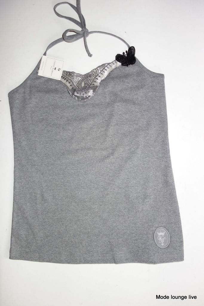 Vive Maria Top Longtop Shirt Solange Neckholder grün grau green Schmetterling