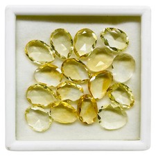 16 Pcs Natural Citrine 12-14mm Fancy Rose Checker Cut Loose Gemstones Lot 54 Cts