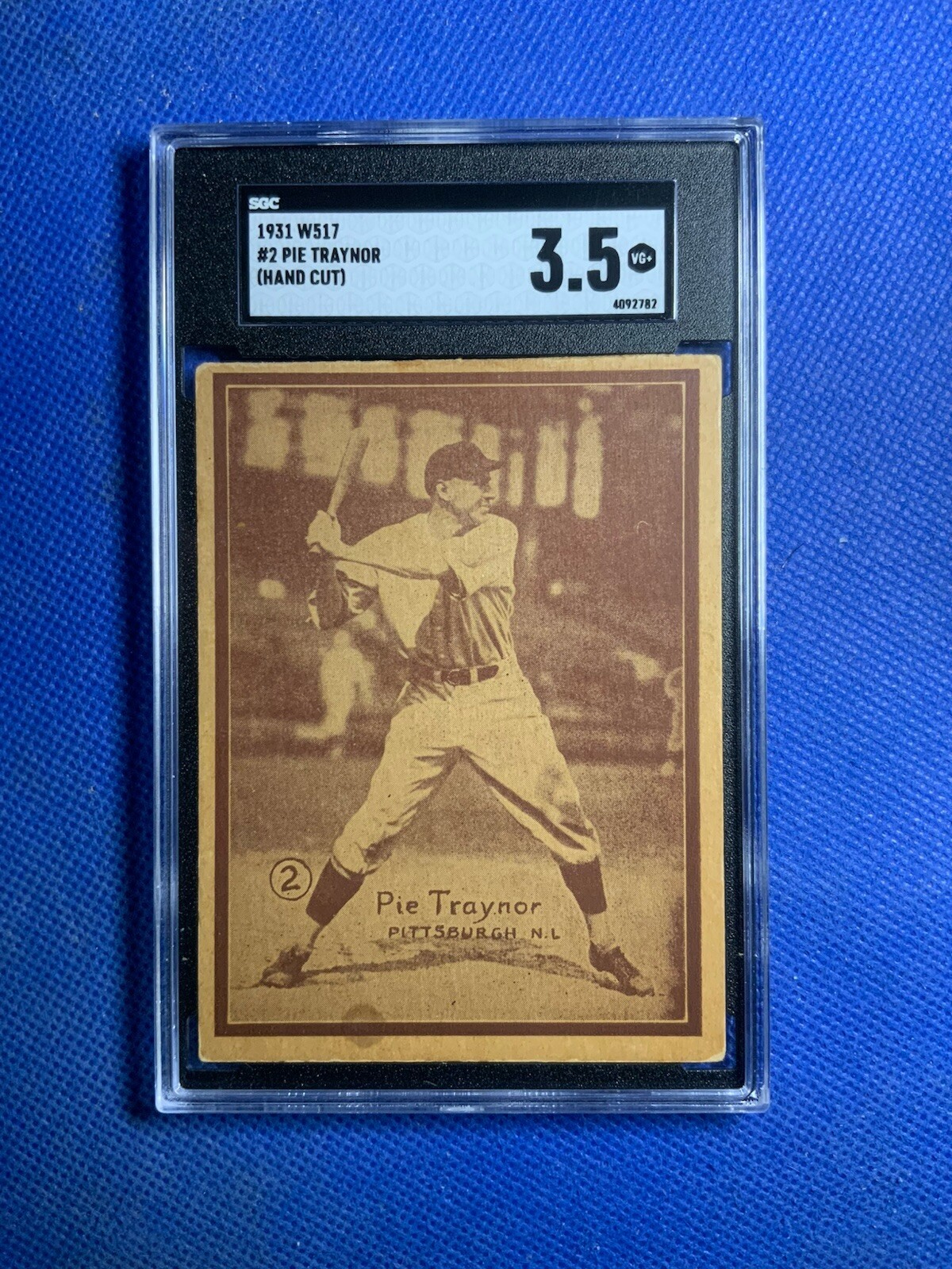 1931 W517 #2 PIE TRAYNOR HAND CUT PIRATES HOF SGC 3.5