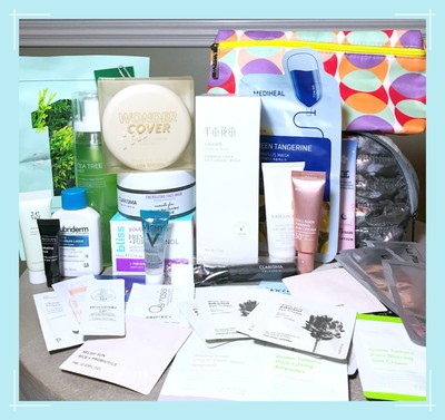 Korean Beauty Cosmetics Skincare Sample Trial Products Lot Travel Pouches 39pcs+