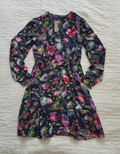 J CREW LONG SLEEVE FLOUNCY HEM DRESS 