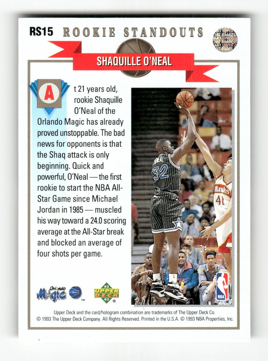 Shaquille O'Neal 1992-93 Upper Deck Rookie Standouts RS15