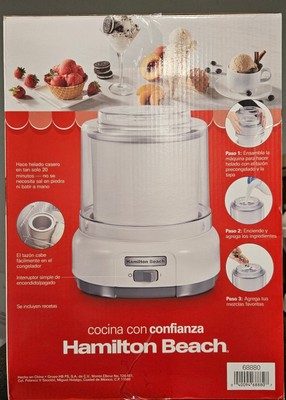 Hamilton Beach Ice Cream Maker White 1.5 Quart Model # 68880