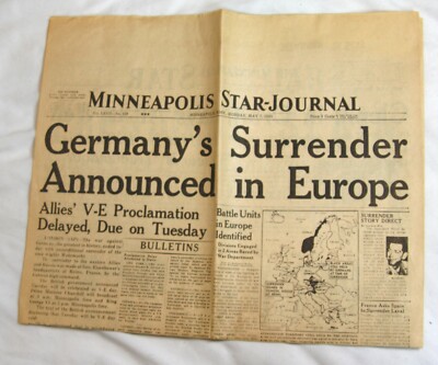 Minneapolis Star-Journal facsimile newspaper front pages 1945 moon Kennedy