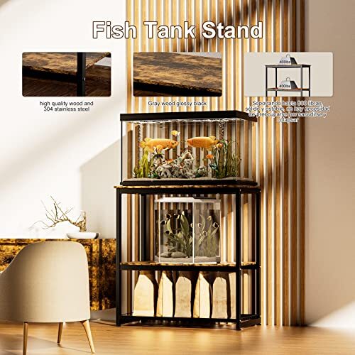 Fish Tank Stand,Aquarium Stand,Vintage Ironwood Aquarium 20 Gallon Black eBay