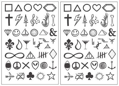 2x Vegetable Ink MINI TEMPORÄRES TATTOO Gesicht Körper SOJABASIS ungiftig SCHWARZ.