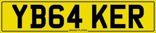 BAKER NUMBER PLATE BAKERS PRIVATE REGISTRATION Y BAKER - YB64 KER NO ADDED FEES