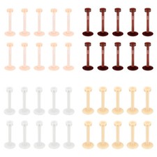 10PCS 16G Silicone Earring Cartilage Helix Tragus Studs Retainer Labret Lip Ring