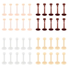 10PCS 16G Silicone Earring Cartilage Helix Tragus Studs Retainer Labret Lip Ring