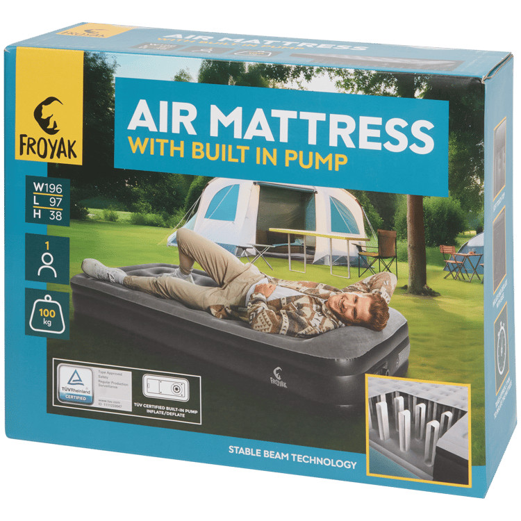 Matelas pneumatique Froyak 196 x 97 cm parfait pour le camping en famille