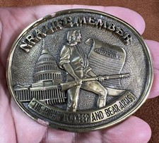 NRA Life Member Jadco Brand Solid Brass Belt Buckle 