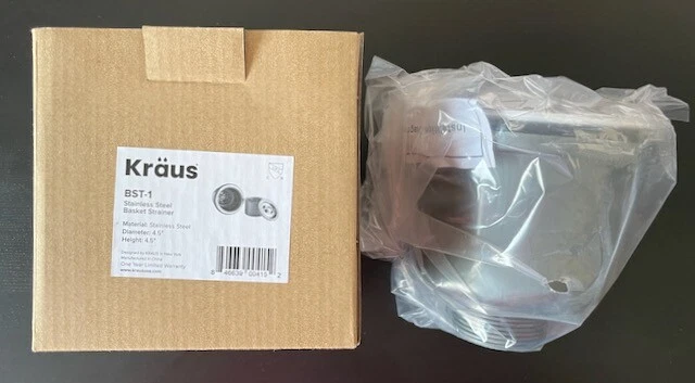 Kraus BST-1 Stainless Steel Basket Strainer 4.5" x 4.5"