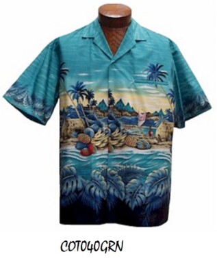 Aloha-Shirt (Hawaii-Hemd) - 100% Made in Hawaii - 100% Baumwolle - Größe ''S''