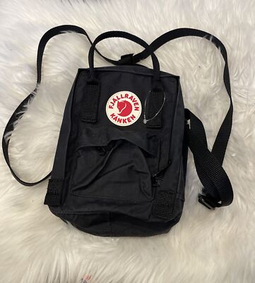 black mini kanken backpack Fjallraven KANKEN Black Mini Pack Logo Daypack Backpack