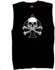 Hot Leathers Human Skull Beater Tank in Black (Medium)