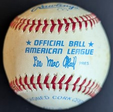 1978 Lee MacPhail Official American League Rawlings Ball Caught At MLB Game