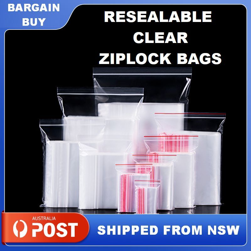 Zip Lock Bags Durable Resealable Bags Multi Size Reseal Seal Ziplock